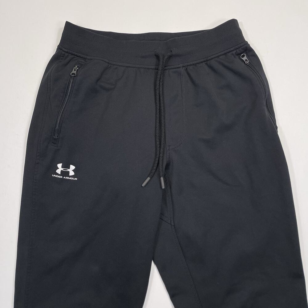 Under Armour Jogger Pants Mens Medium Blk Athletic Gym Drawstring Running 27x30